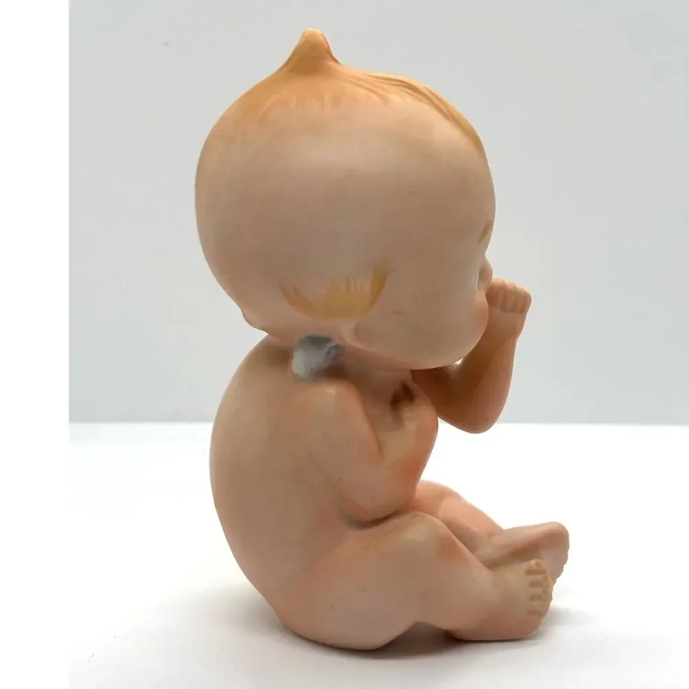 Vintage 1960's Lefton Kewpie Doll, Sucking Thumb Bisque Figurines